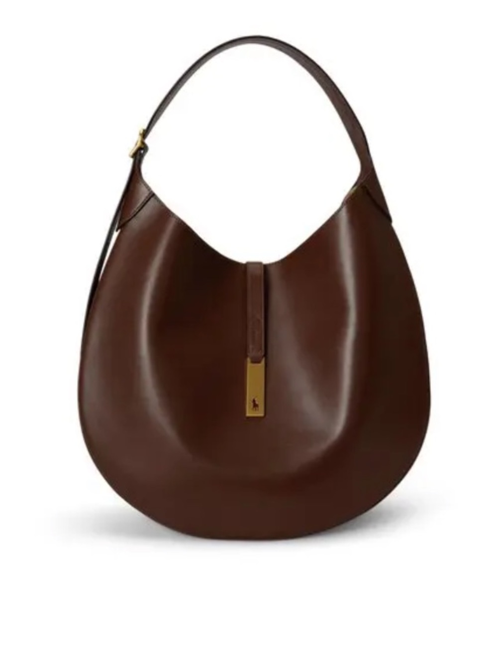 Ralph Lauren Polo ID Large Calfskin Shoulder Bag - Brown Leather - Picture 4 of 10